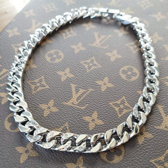 Louis Vuitton Silver Cuban Necklace 158.54gr (New) - Picture 1 of 8